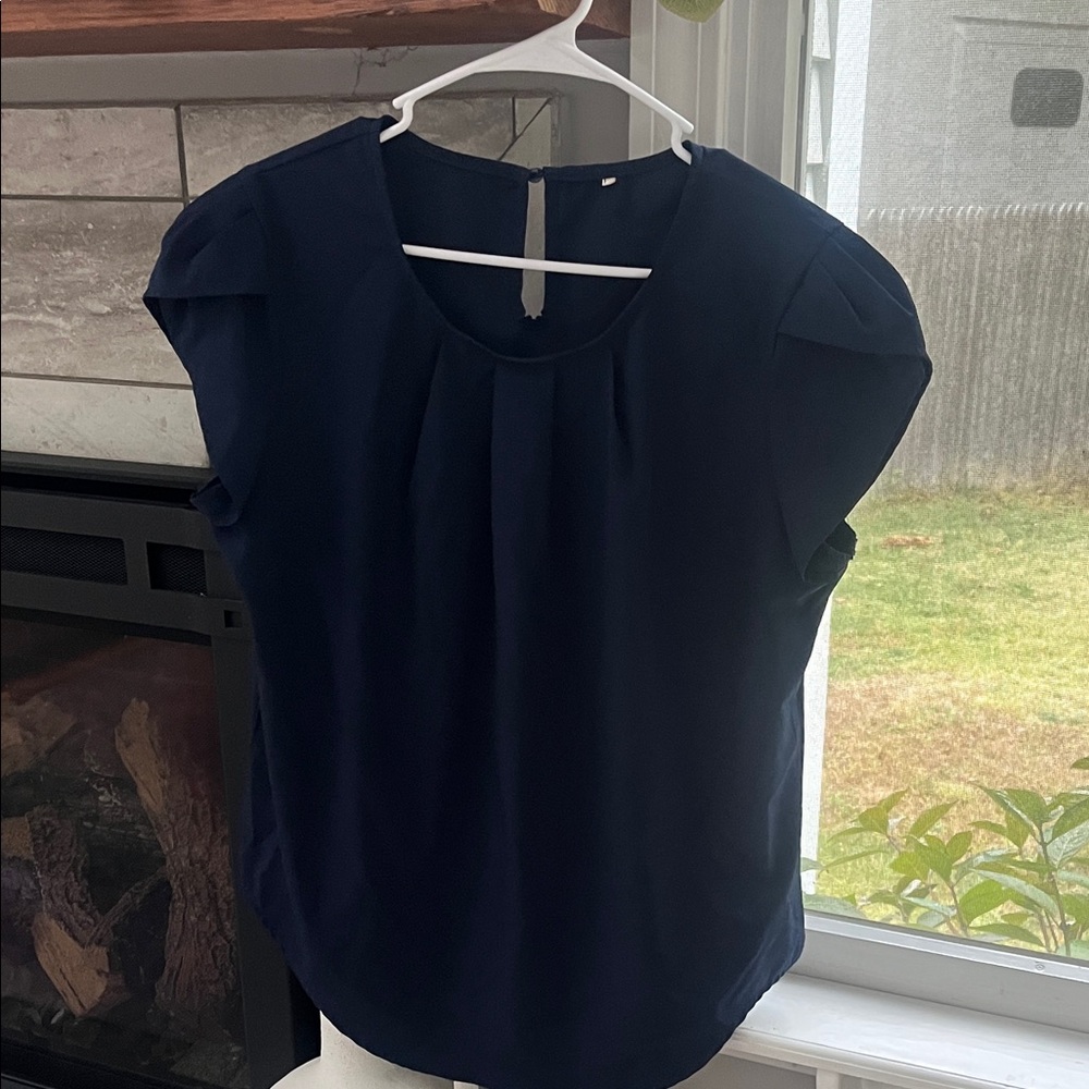 Elegant Navy Blue Women's Top
